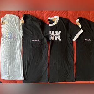 Victoria’s Secret Varsity Pink TShirt Top Lot Bundle Large Shit Tee Cotton NEW